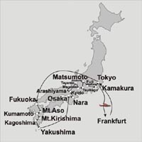 Karte der Wandereise Japan Auf den Spuren der Garappa