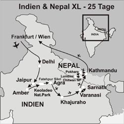 Indien Reisen – 25 Tage Indien & Nepal XL