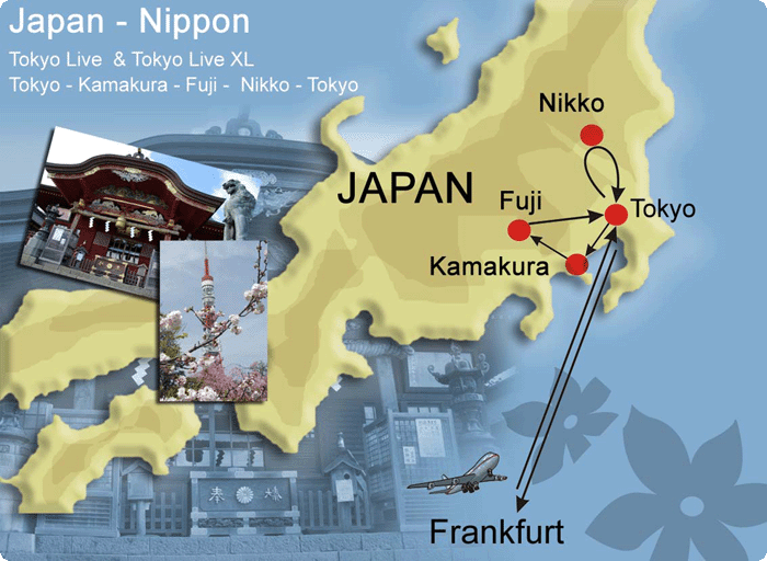 Reiseroute Tokyo Live