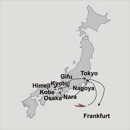 Karte der Japan Reise