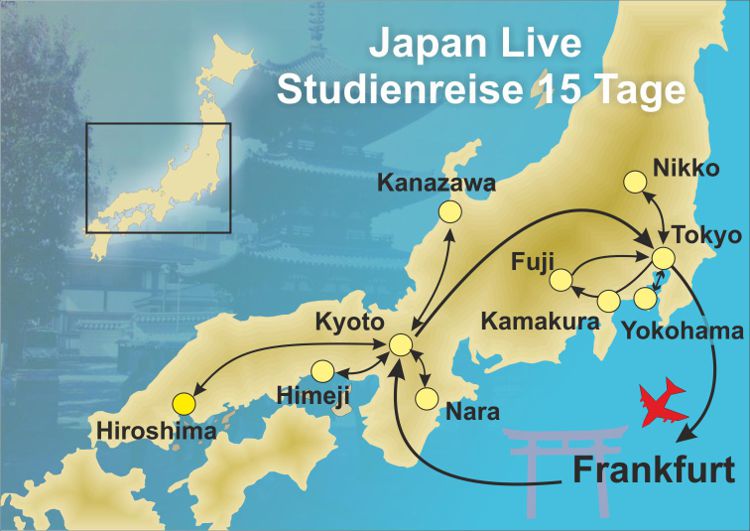 Reiseroute Japan Live 15 Tage